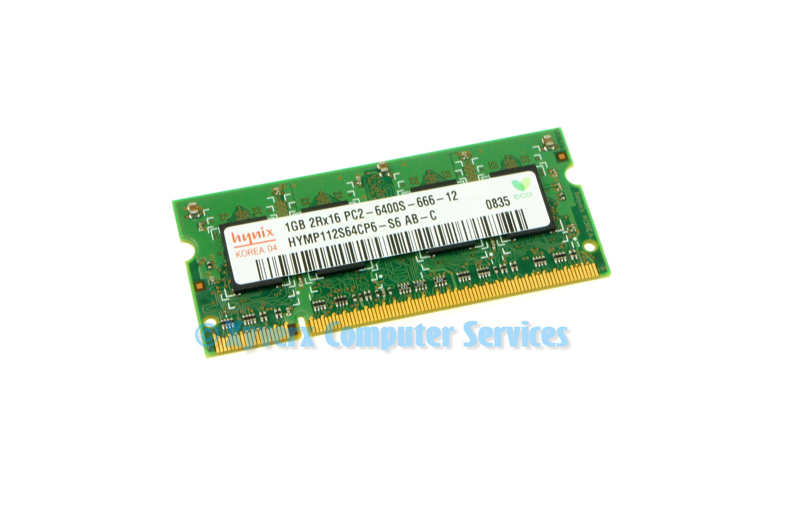 HYMP112S64CP6-S6  HYNIX LAPTOP MEMORY 1GB 2RX16 PC2-6400S-666-12 (CA63)