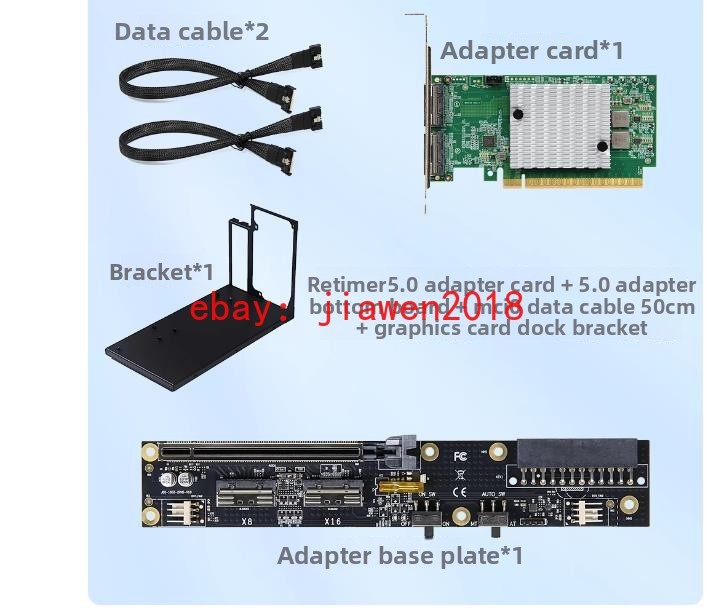 External PCI Express 5.0 x16 To Two MCIO X16 X8 SFF-TA-1016 8i Retimer Adapter 