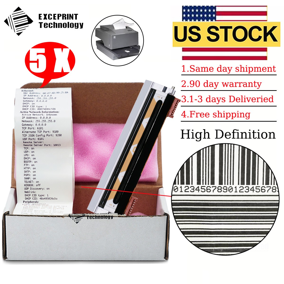 ✅ 5pcs Printhead for NCR 7168 203dpi Thermal Printer 9pin 80mm 7168-1012-9001 ✅
