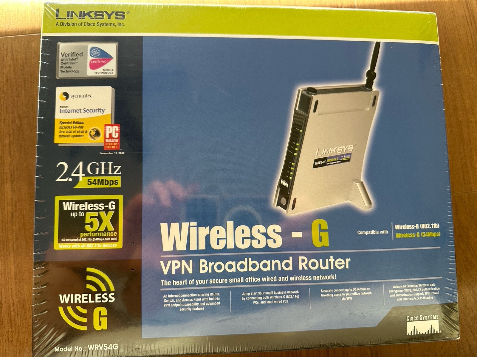 New Linksys Wireless-G VPN Broadband Router WRV54G 2.4GHz 54Mbps