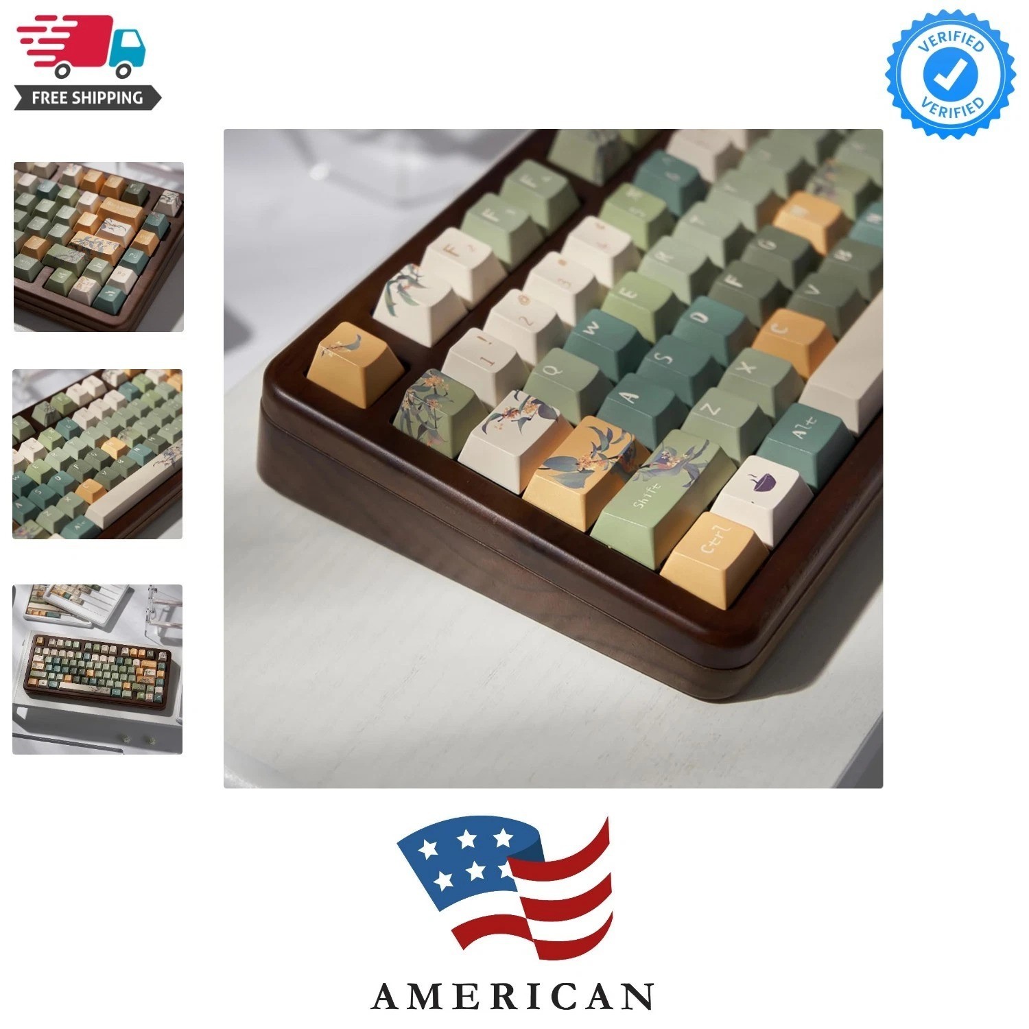 152 Keys Green Keycaps PBT Dye Sub Cherry Profile Keycaps Fit for 61/64/87/10...