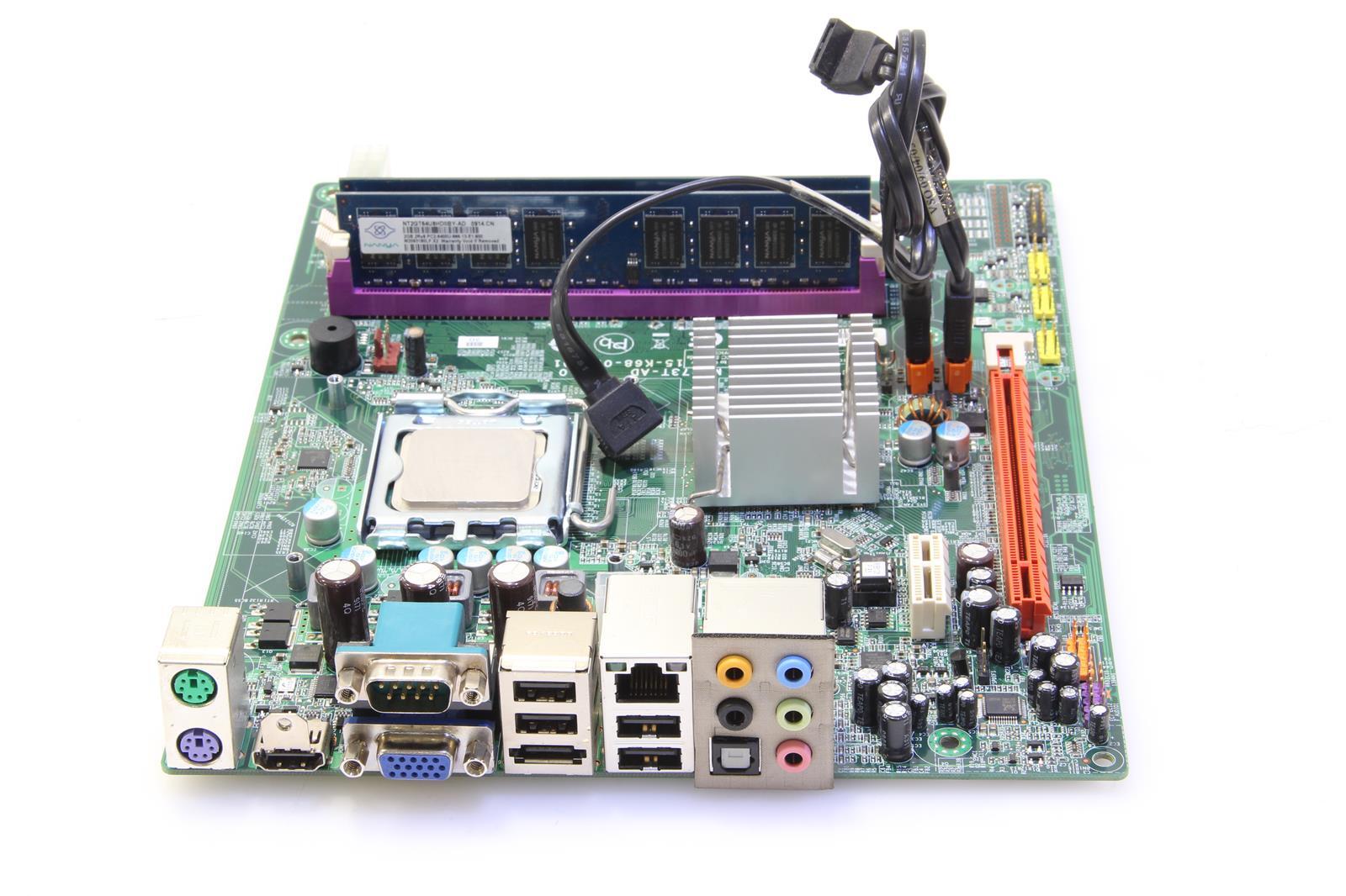 ACER MCP73T-AD  Motherboard LGA 775 DDR2. W/ C2D 2.8ghz CPU,4 GB ram. SKU216835