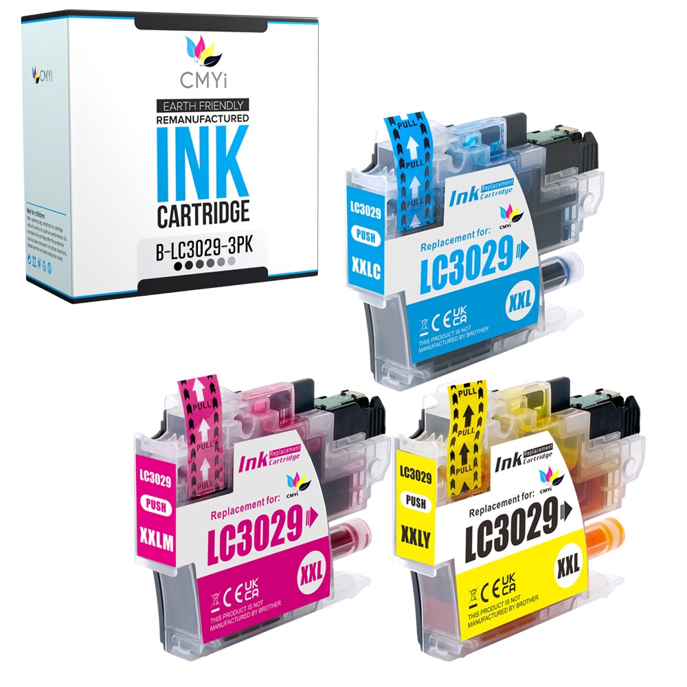 3PK Compatible CMYi LC3029 Color Ink Cartridges fits Brother MFC-J5930DW J6935DW