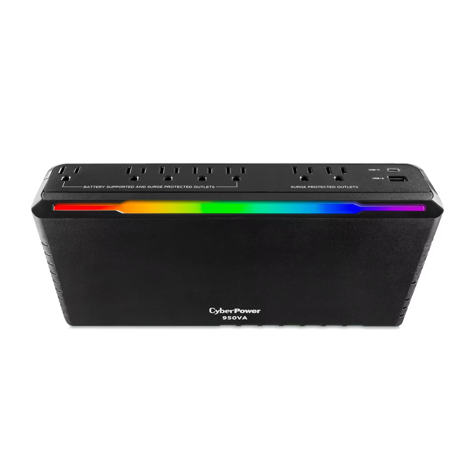 CyberPower - GX950UC Gaming UPS System with RGB Lighting and USB Charging Por...