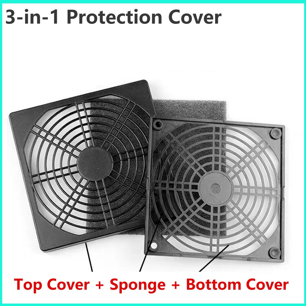 Cooling Fan Plastic Guard Mesh Grill 3-in-1 Protection Cover 4 5 6 7 8 to 20 cm