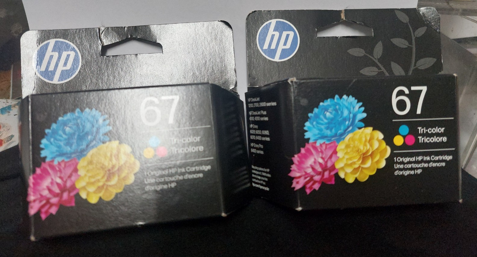 2 Genuine HP 67 Tri-Color Ink Cartridge exp March 2028 New 