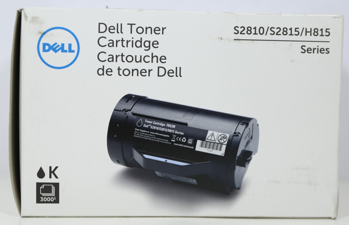 Dell F9G3N CT202404 Black Toner Cartridge OEM S2810 S2815 H815 3000 Pages