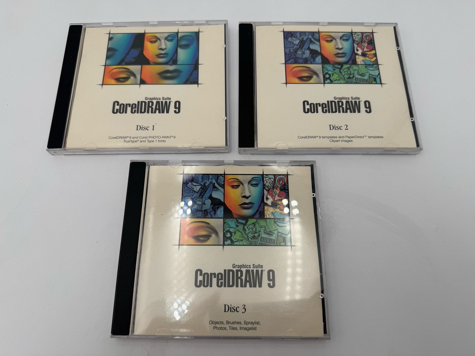 CorelDraw 9 Graphics Suite 3 CD-Rom Software Disc Set ONLY - NO BOOKS