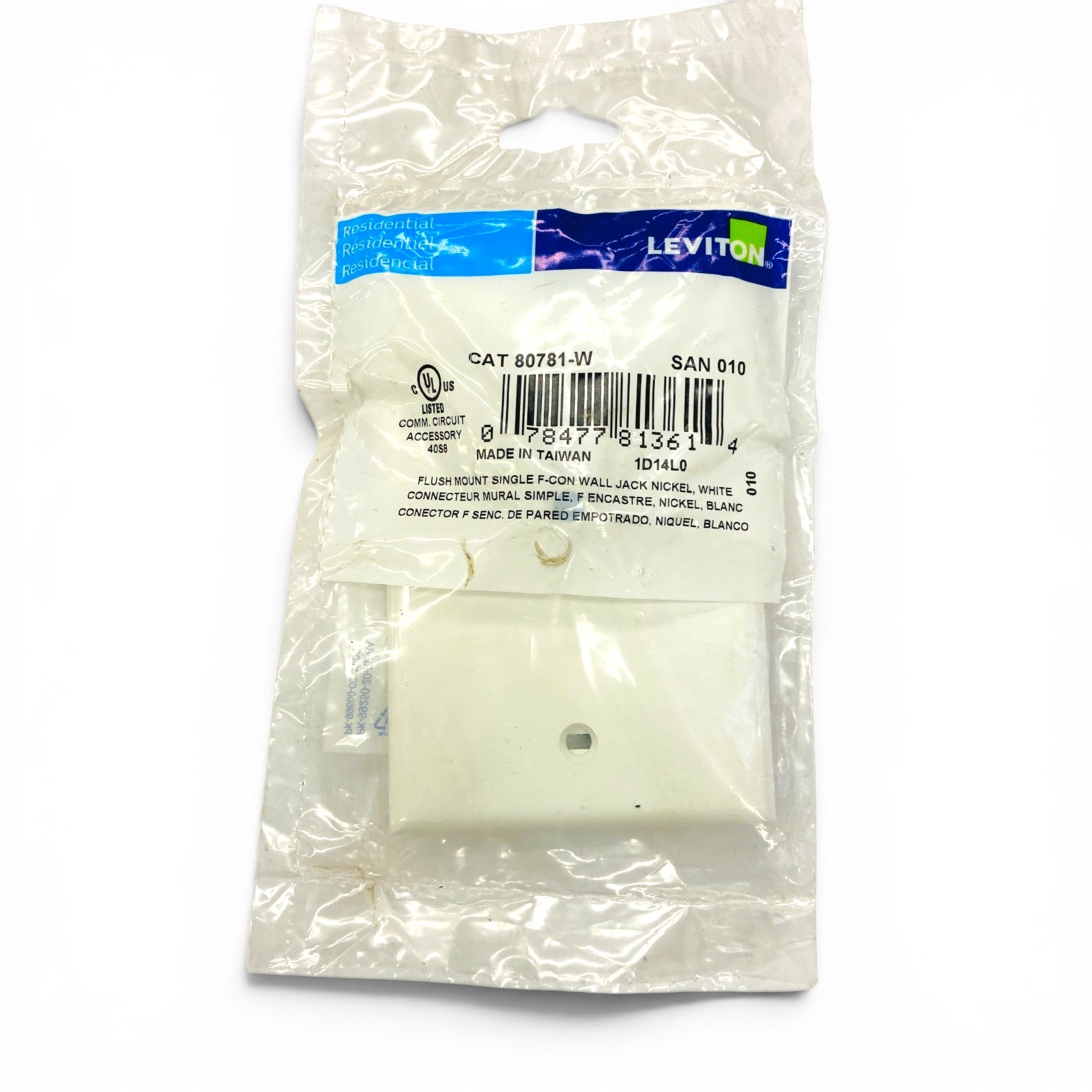 12 Pcs Leviton 80781-W Single F-Connector Coaxial Wall Jack Plate White New