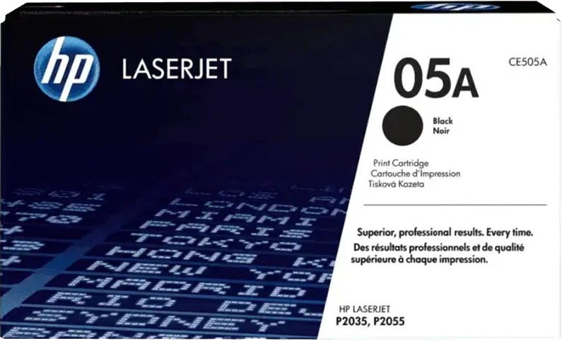 HP 05A Black Genuine Original LaserJet Toner Cartridge CE505D P2035 P2055 (VS)