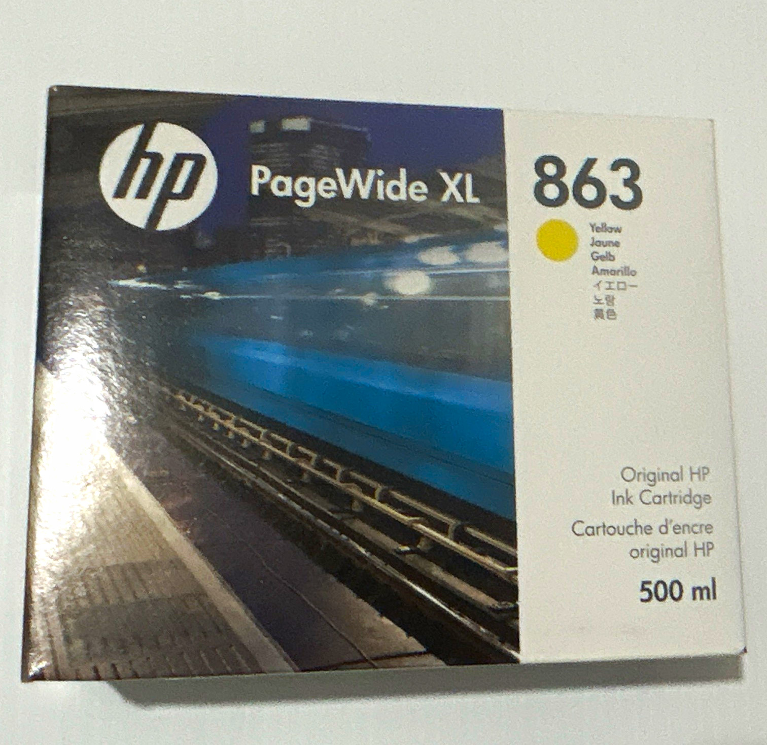 Genuine HP PageWide XL 863 Yellow Ink Cartridge 500ml (F9K39A)