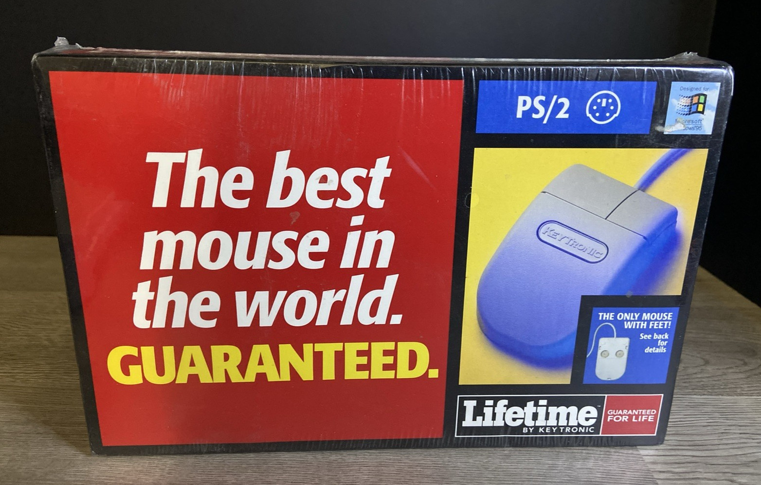 NOS Sealed Vintage 1996 Key Tronic Lifetime PS/2 Mouse "Best mouse in the World"