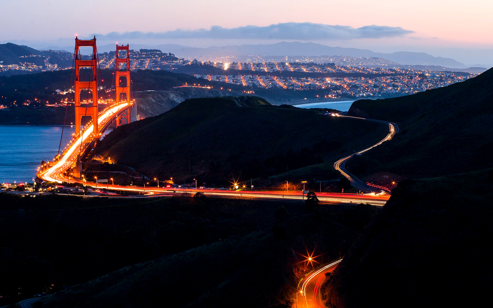 Landscape cityscape building long exposure golden gate Custom Gaming Mat Desk