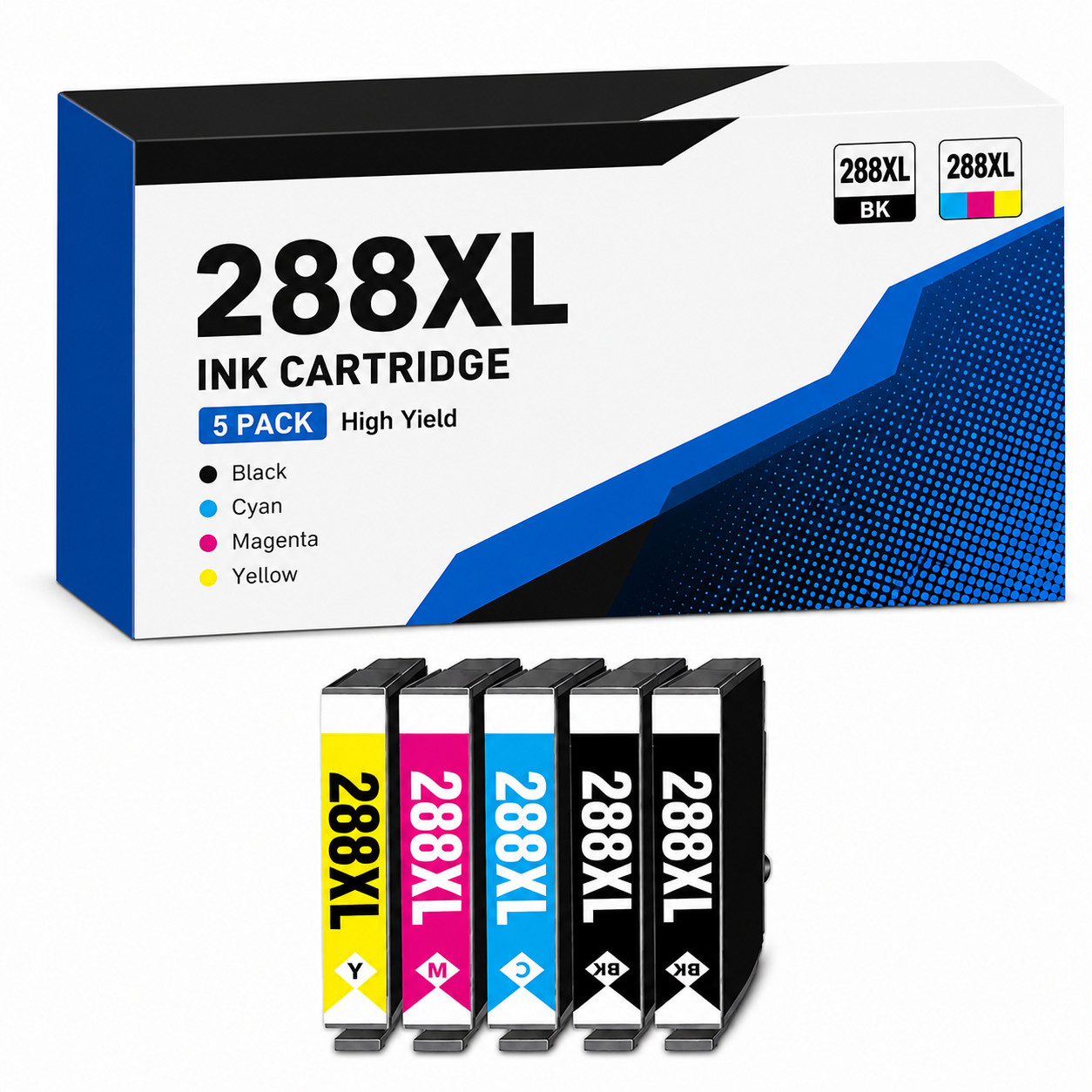288XL 5PK 2BK/C/M/Y Combo Ink Expression Home XP-330 XP-340 XP-430 XP-434 XP-440
