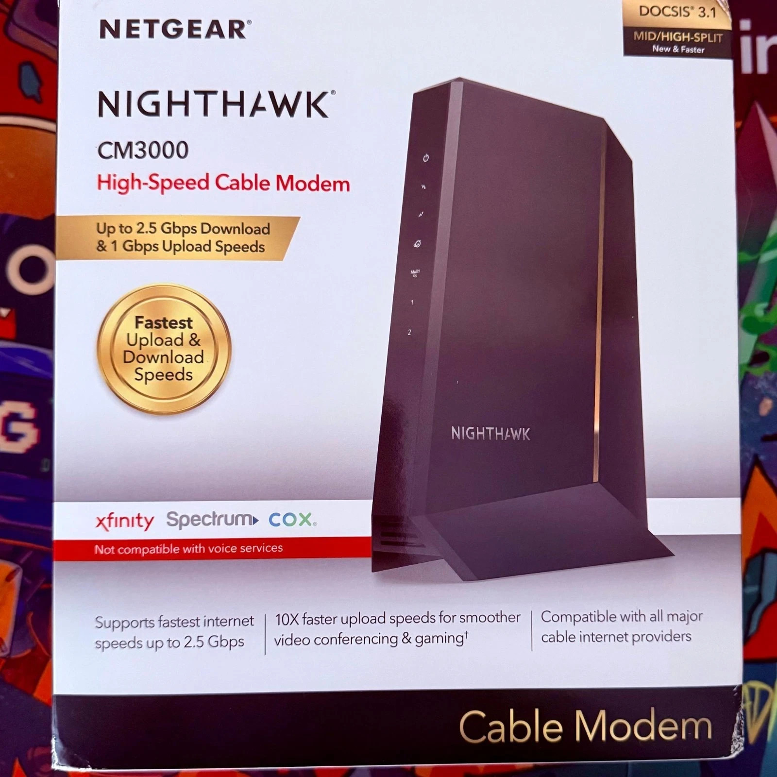 NETGEAR Nighthawk (CM3000) 2.5Gbps Mid/High-Split DOCSIS 3.1 Cable Modem - NEW