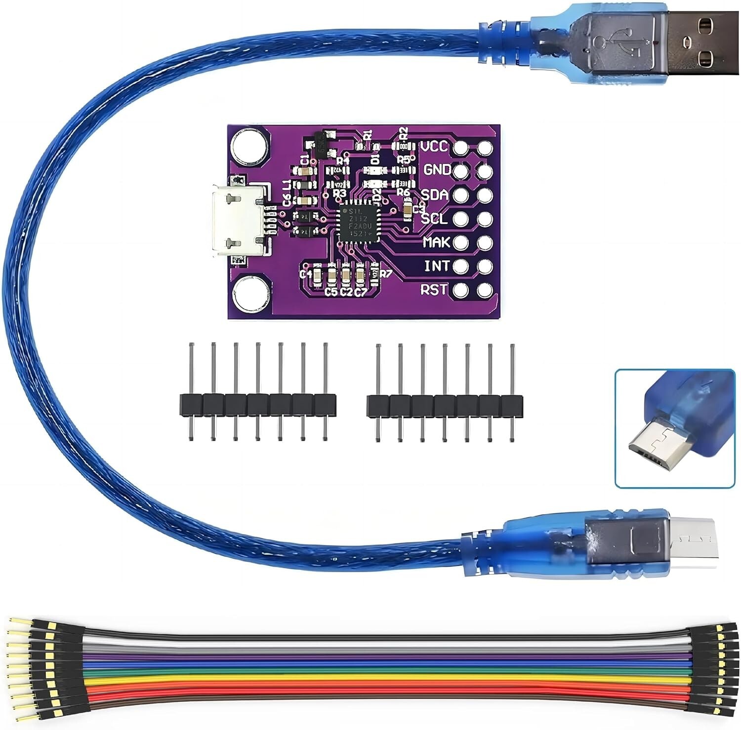 CP2112 Adapter Micro USB to SMBus I2C Communication with Wires