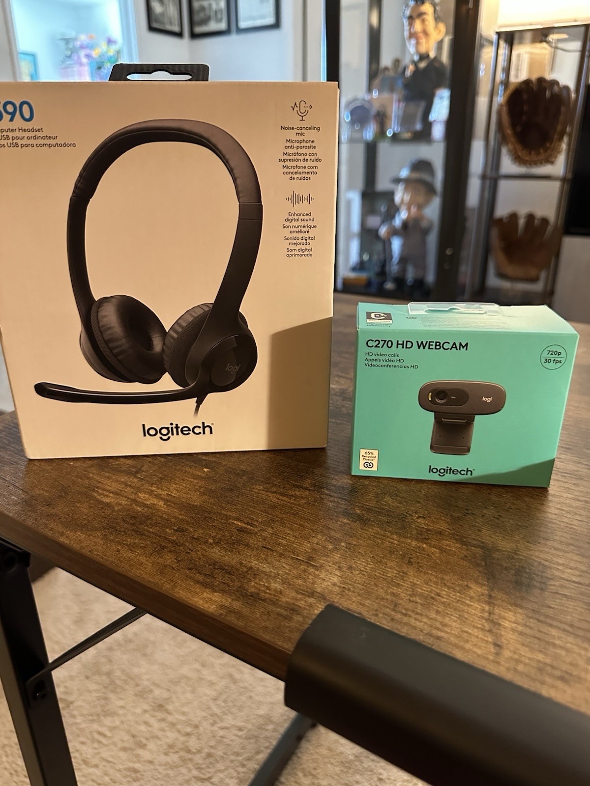 Logitech H390 Black USB Wired Headset & C270 HD Webcam - Both New In Box