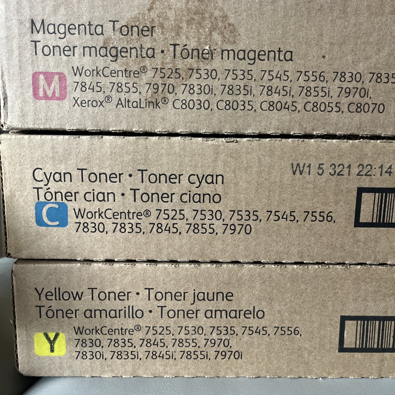 Xerox WorkCentre 7830 / 7556 / 7855 / C8055 Toners M,C,Y