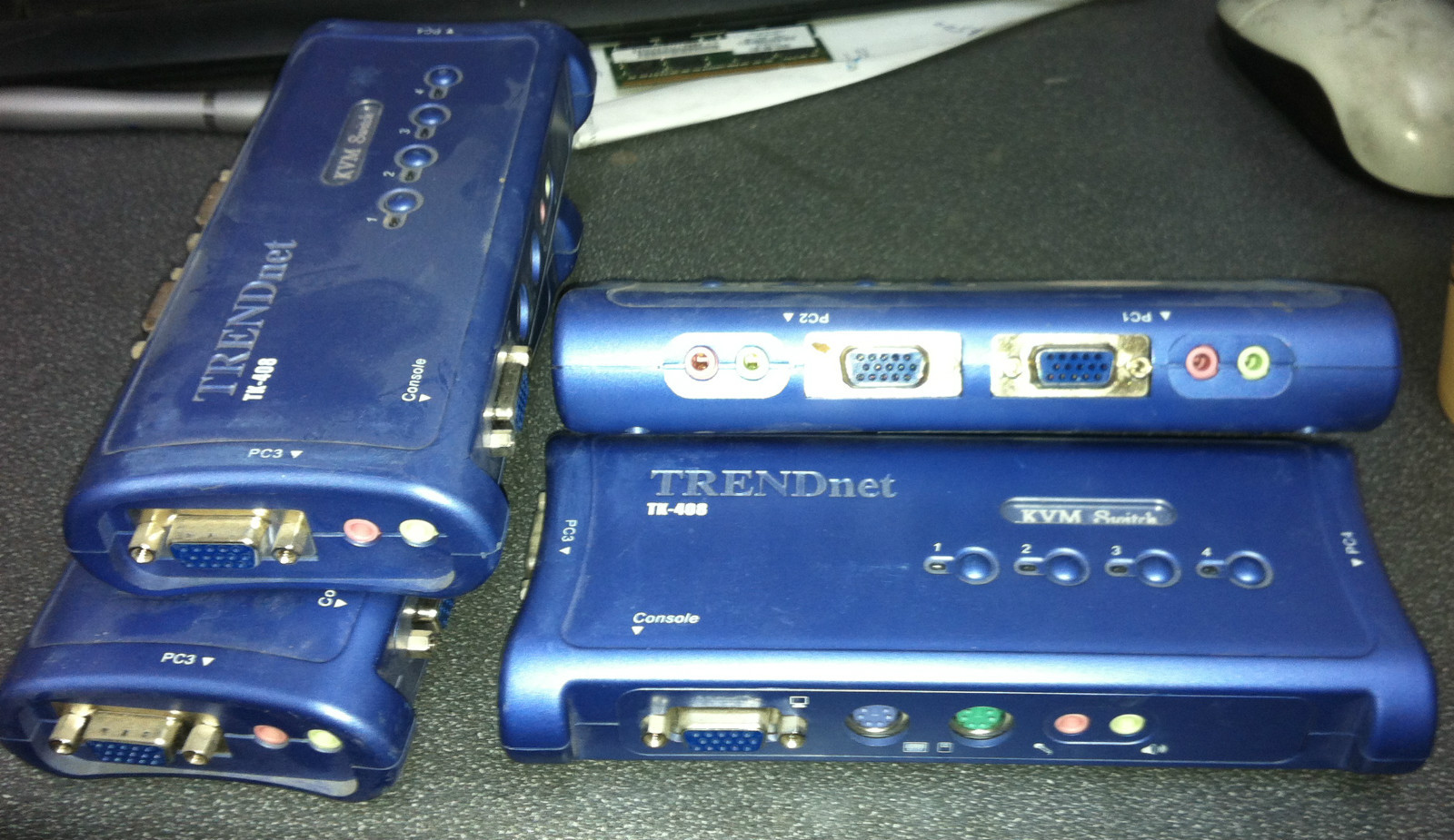 Lot of 4 TRENDnet TK-408 4-Port KVM Switches 