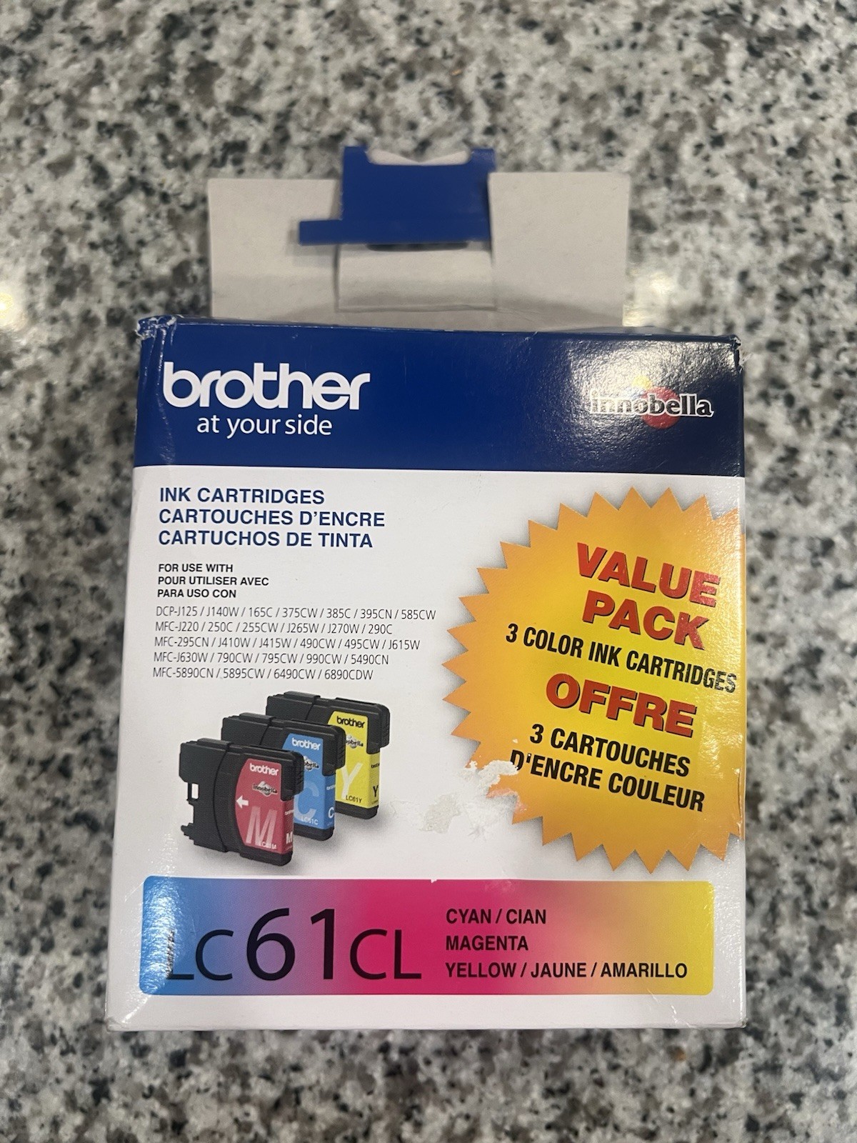 Brother LC61CL Cyan Magenta Yellow Ink Cartridges