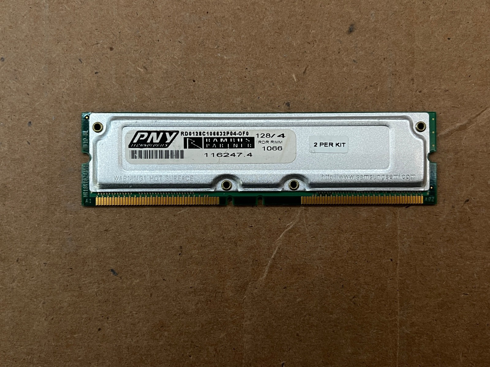 PNY RD0128C106632P04-OF0  128MB PC1066 1066MHz Non-ECC 32ns 184-Pin RAM