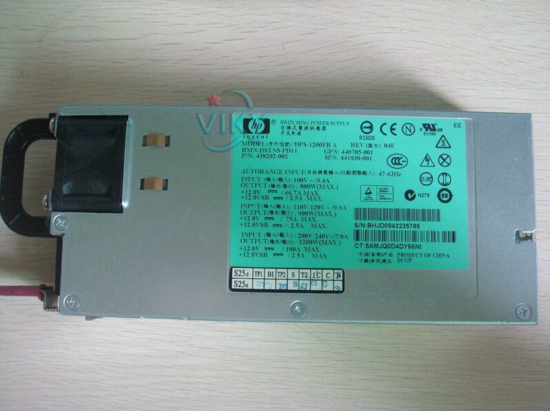 For HP HSTNS-PD11 DPS-1200FB 1200W Hotswap AC Power Supply 438202-002 441830-001