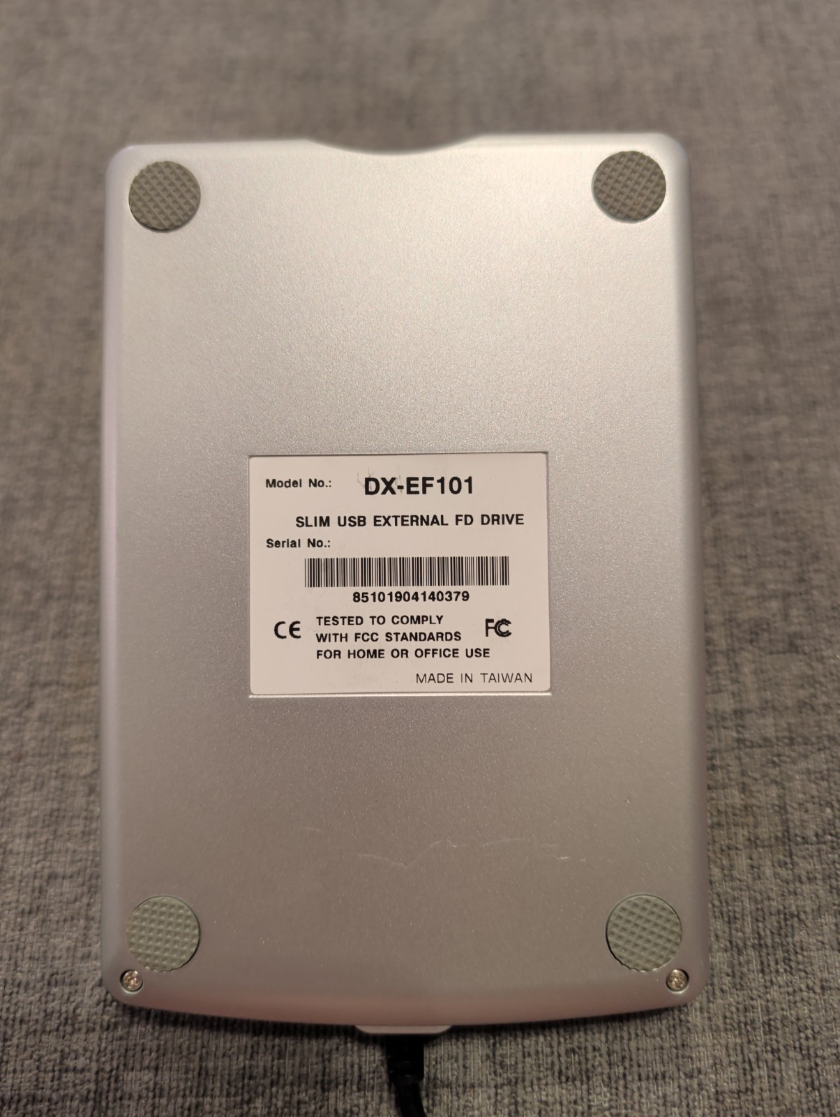 Dynex DX-EF101 Slim USB External 3.5" Floppy Disk Drive Tested Silver
