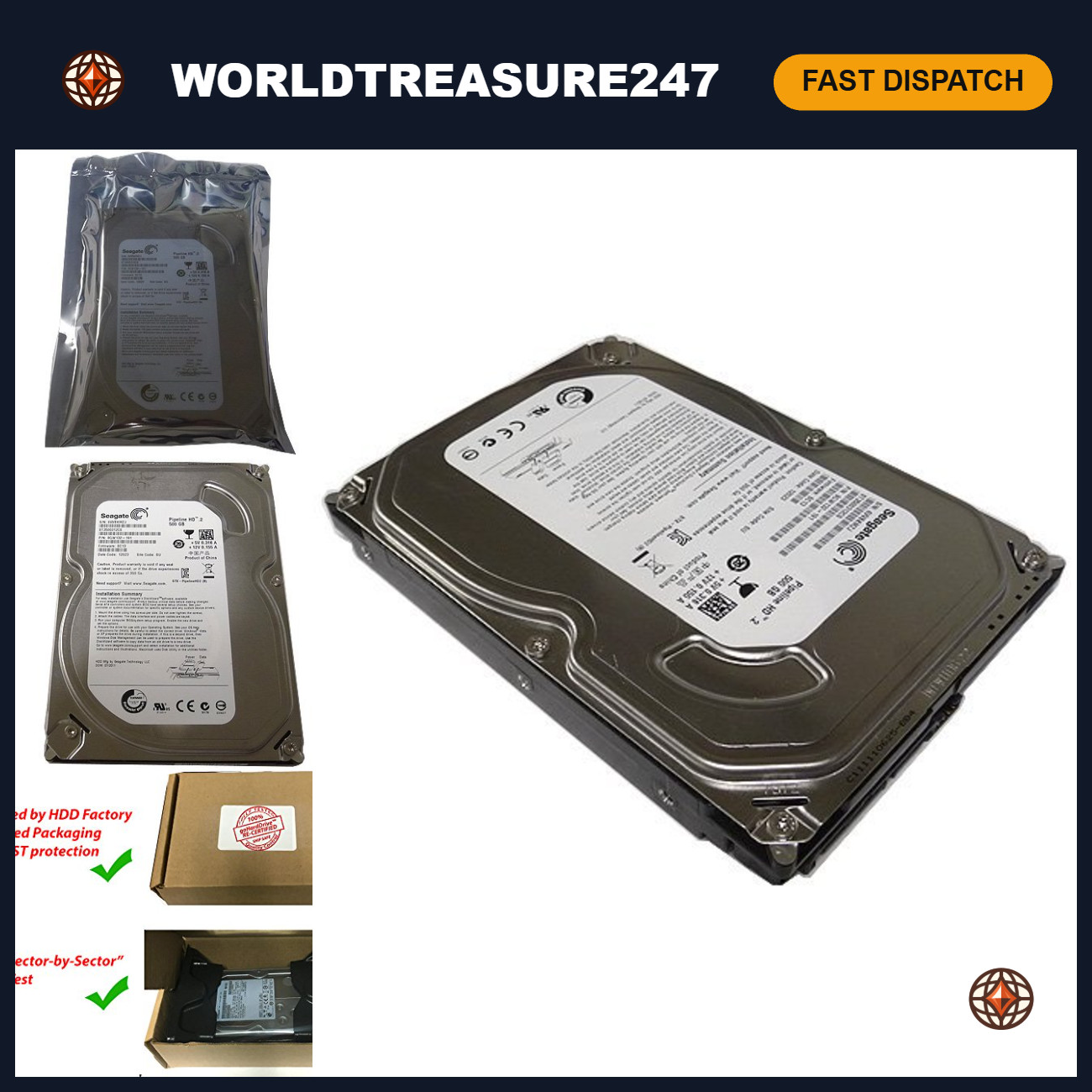500GB Internal Hard Drive SATA II 3.0Gb/s 5900RPM 8MB Cache for PC, NAS, RAID, D