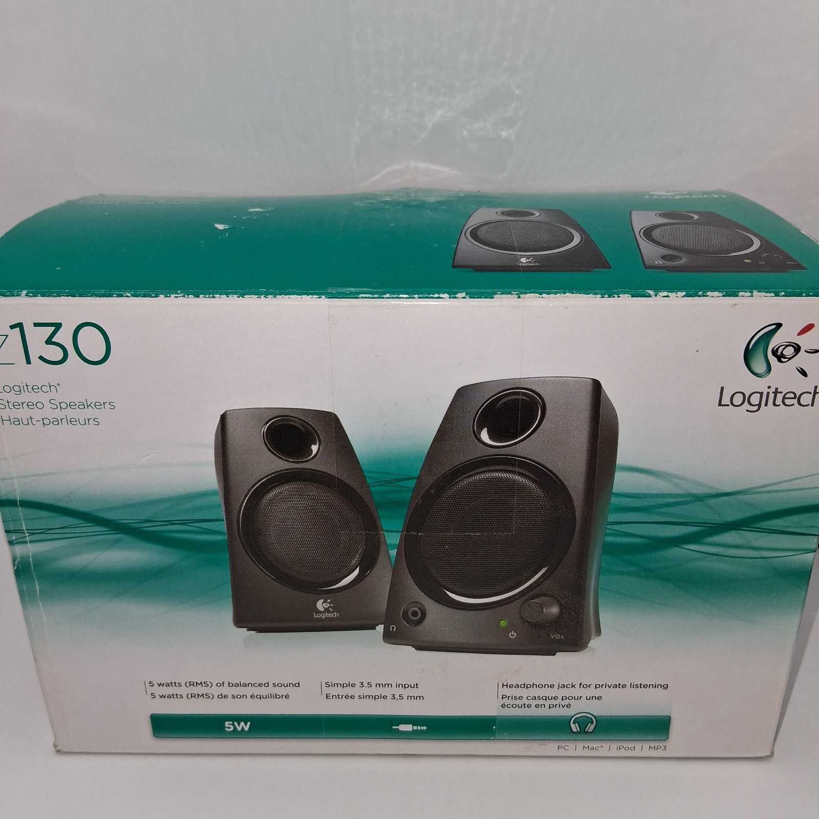 Logitech Z130 Stereo Speakers Great Sound Compact Work Great Wired