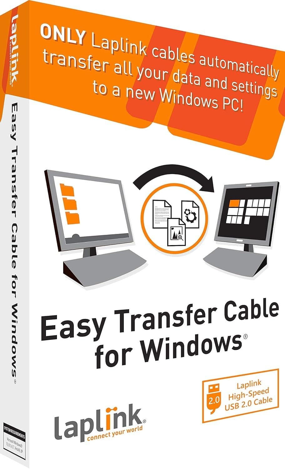 LAPLINK Easy Transfer Cable for Windows, Includes PCmover 6 feet, White