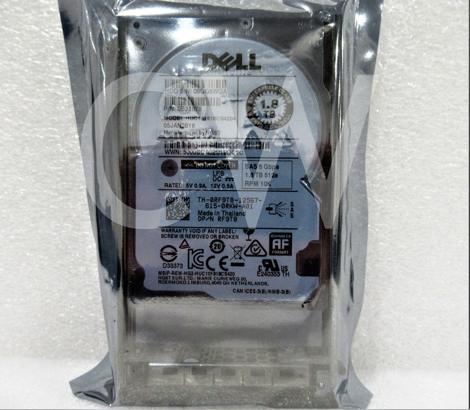 RF9T8 HUC101818CS4204 Dell 1.8TB 10KRPM 6Gbps 2.5"SAS HDD M710hd M905 R420 T710