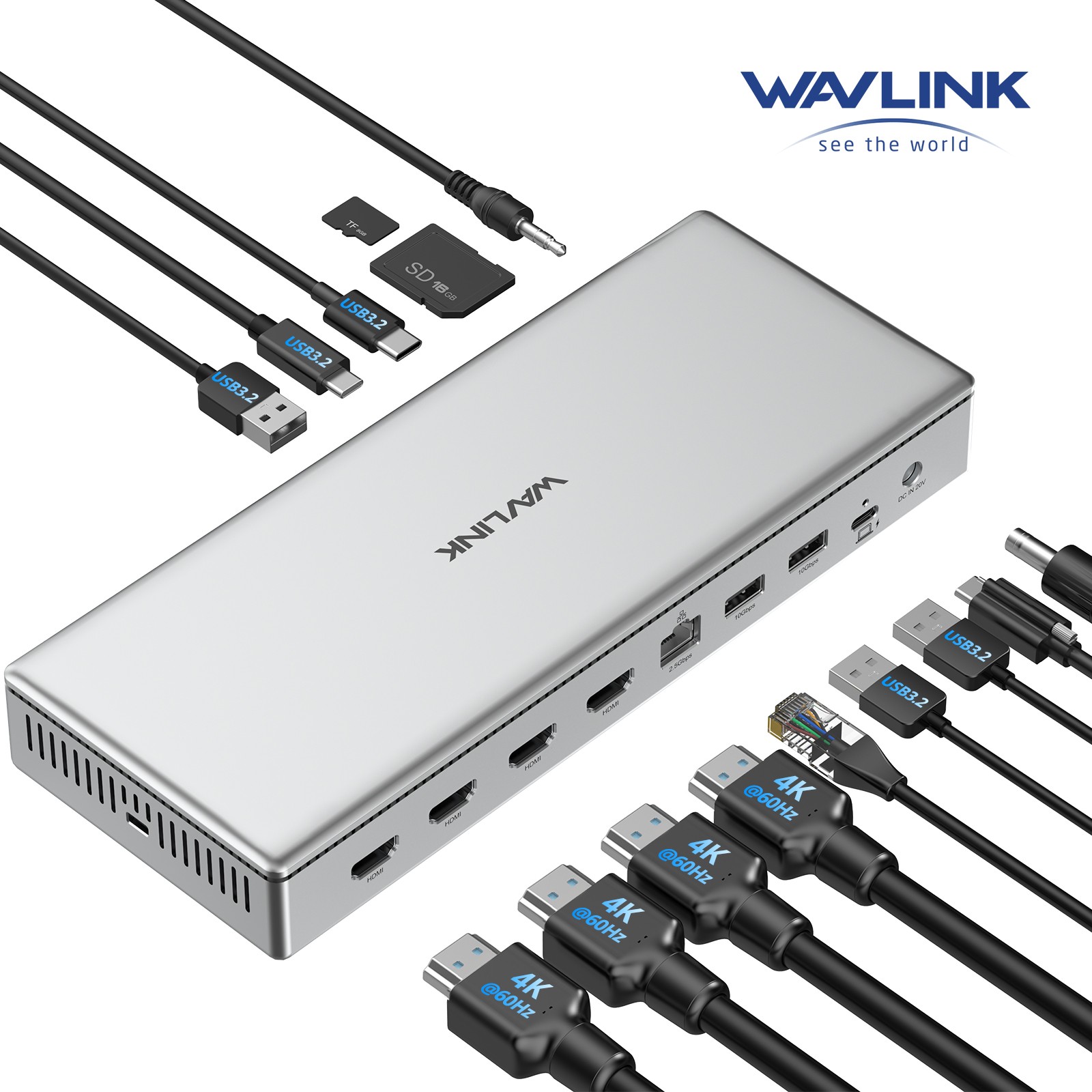 WAVLINK Laptop Displaylink Docking Stations USB C Monitor Dual HDMI Dual DP Dock