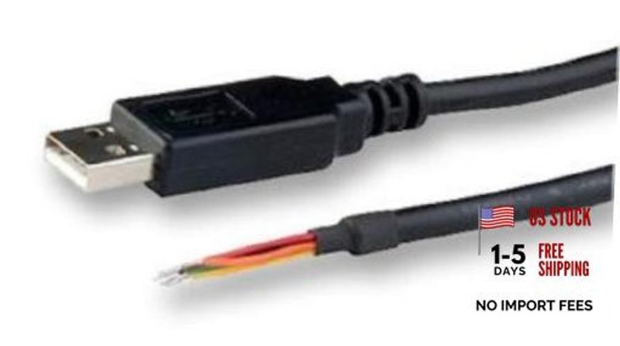 FTDI TTL-232R-3V3-WE Cable, TTL to USB Serial Converter, 3.3V, Wire END