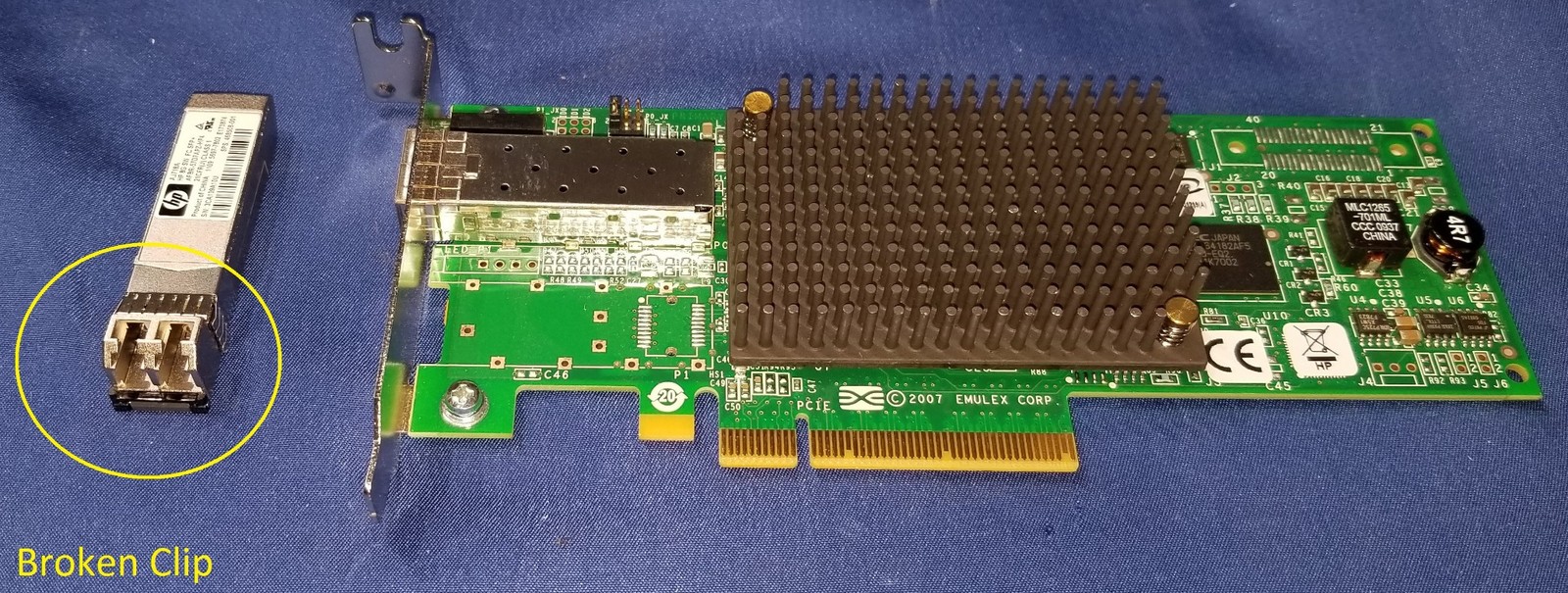HP 8GB Single Port Fiber Channel HBA LPE12000 AJ762-63002 489192-001 - PARTS
