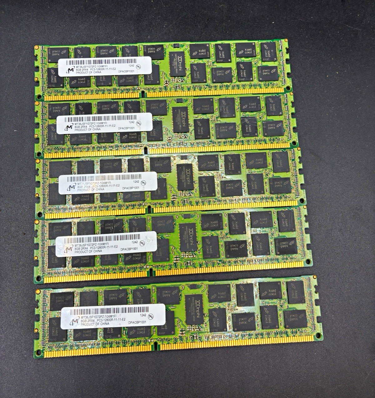 Micron 40GB (5x8GB) DDR3-1600 PC3-12800R ECC Reg RDIMM 240-Pin