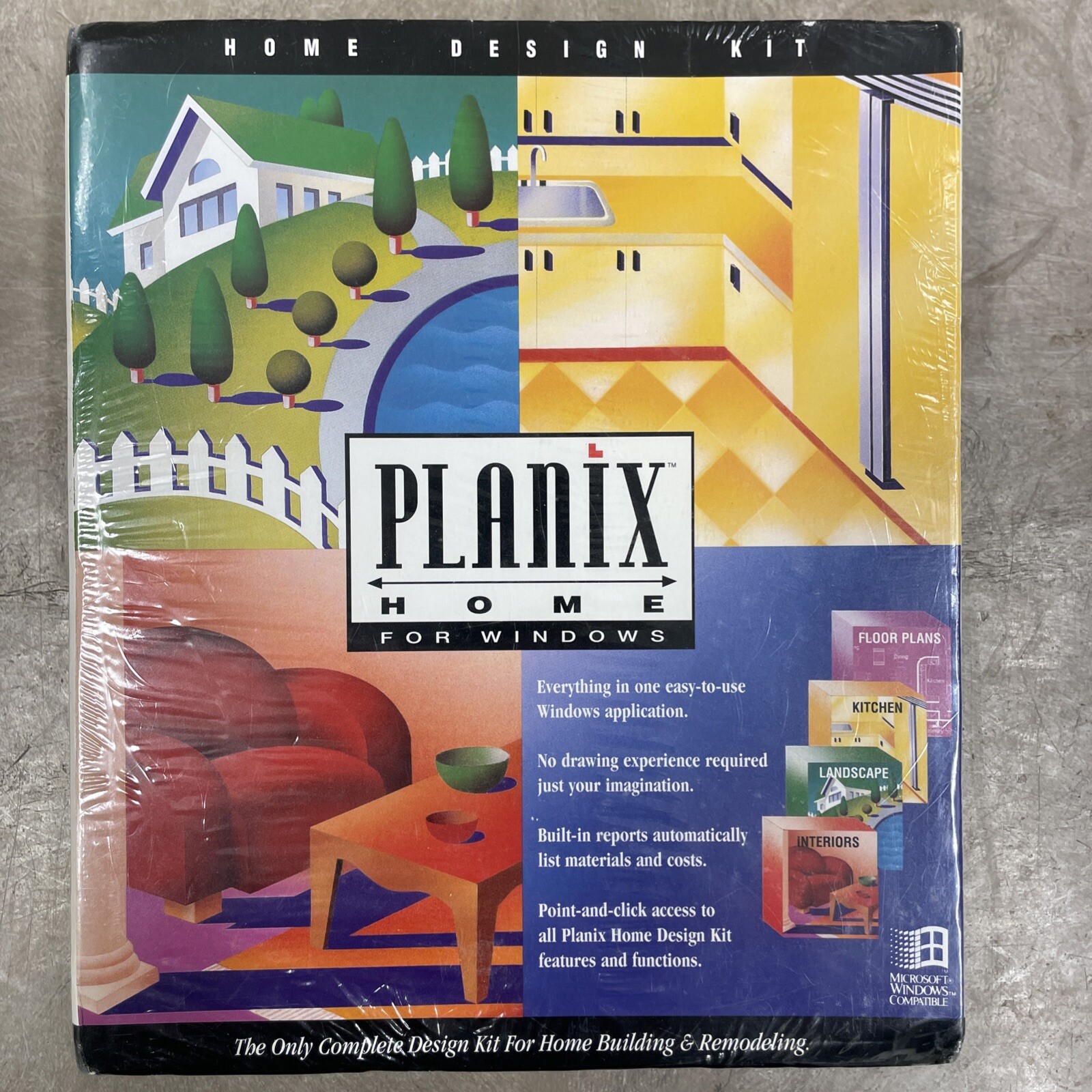 Planix Home for Windows 1993 CAD Floppy Disk VTG PC Vintage BigBox DEMO COPYRARE