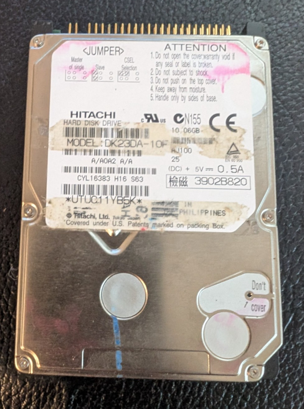 Tested RARE 10GB Hitachi Travelstar 2.5" IDE Hard Drive DK23DA-10F PATA Vintage
