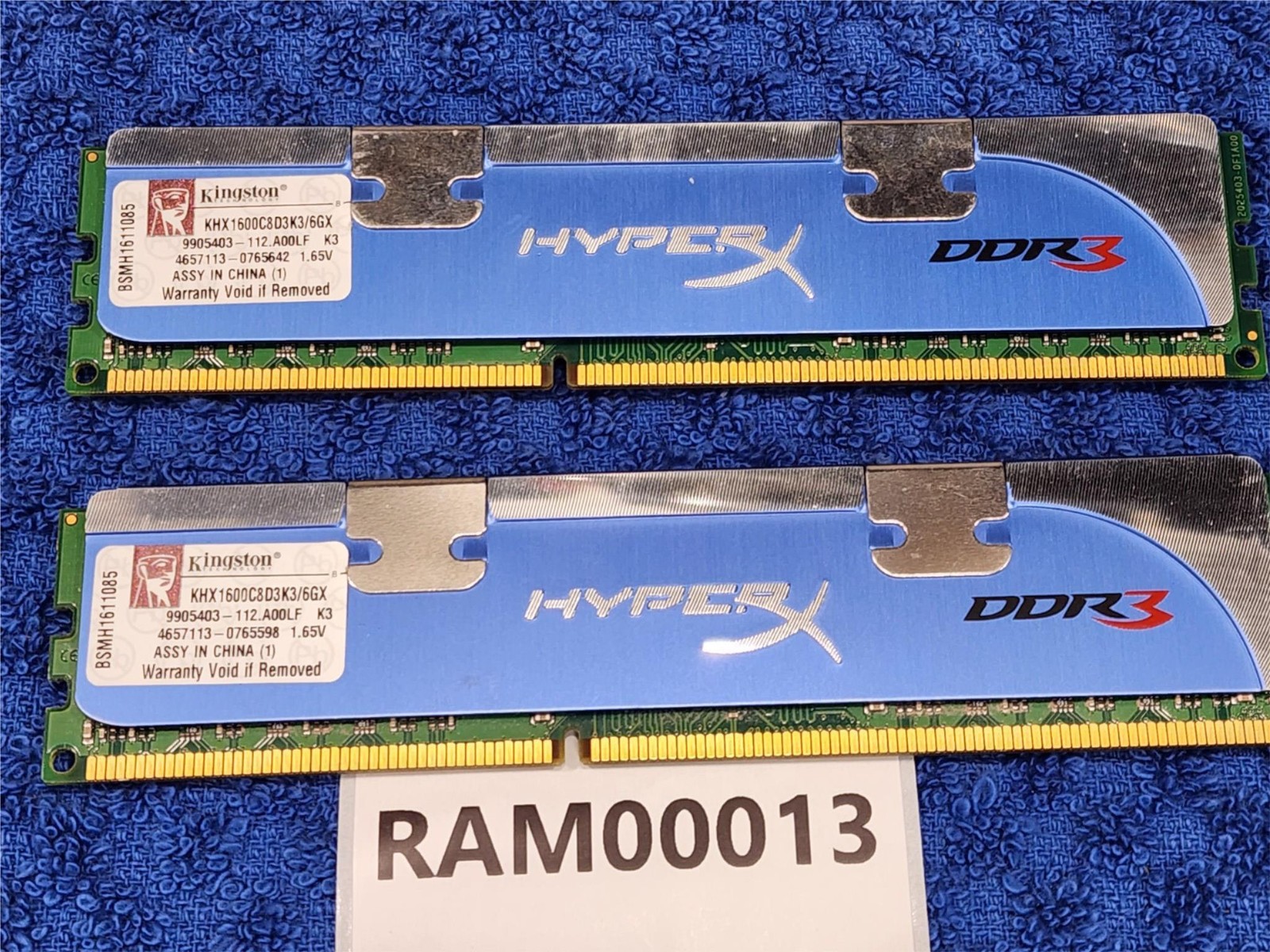 KINGSTON HYPERX GENESIS GAMING RAM (KHX1600C9D3K3/6GX) DDR3 (2GB) 1600GHz QTY 2