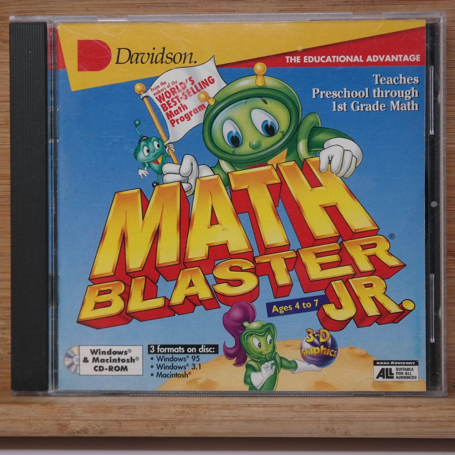 Davidson Math Blaster Jr. Cd-rom Ages 4-7 Windows 95 3.1 Macintosh Educational