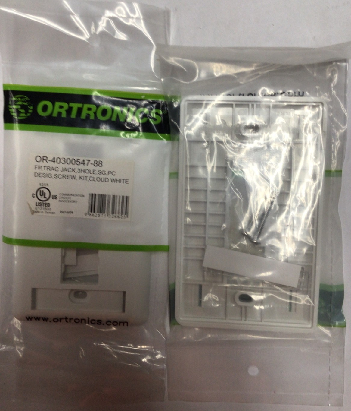 Ortronics OR-40300547-88 TracJack Faceplate 3 Hole Single Gang White lot of 19