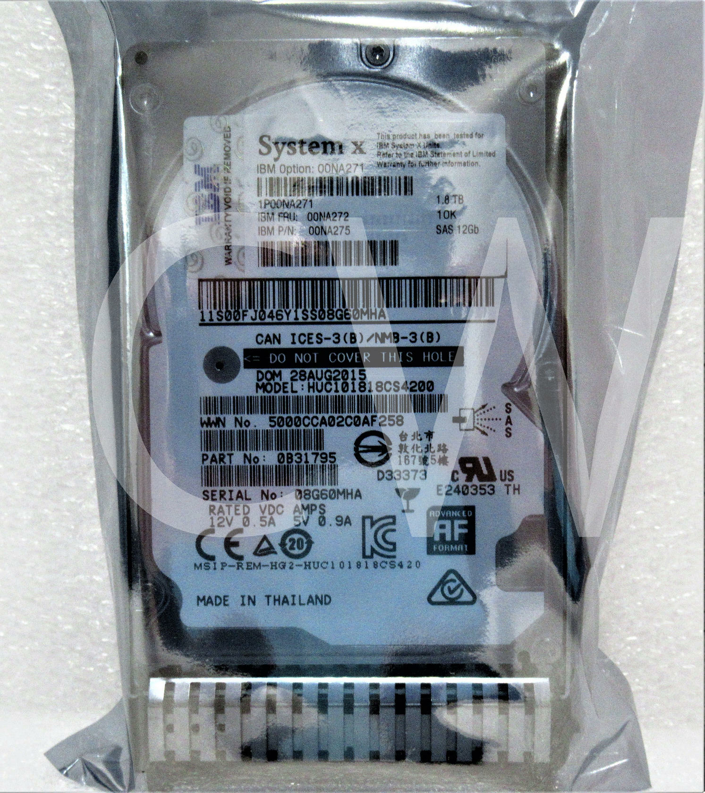 00NA272 00NA271 00NA275 IBM 1.8TB 10K RPM 12Gb/s 2.5" SAS SERVER HDD Hard Drive