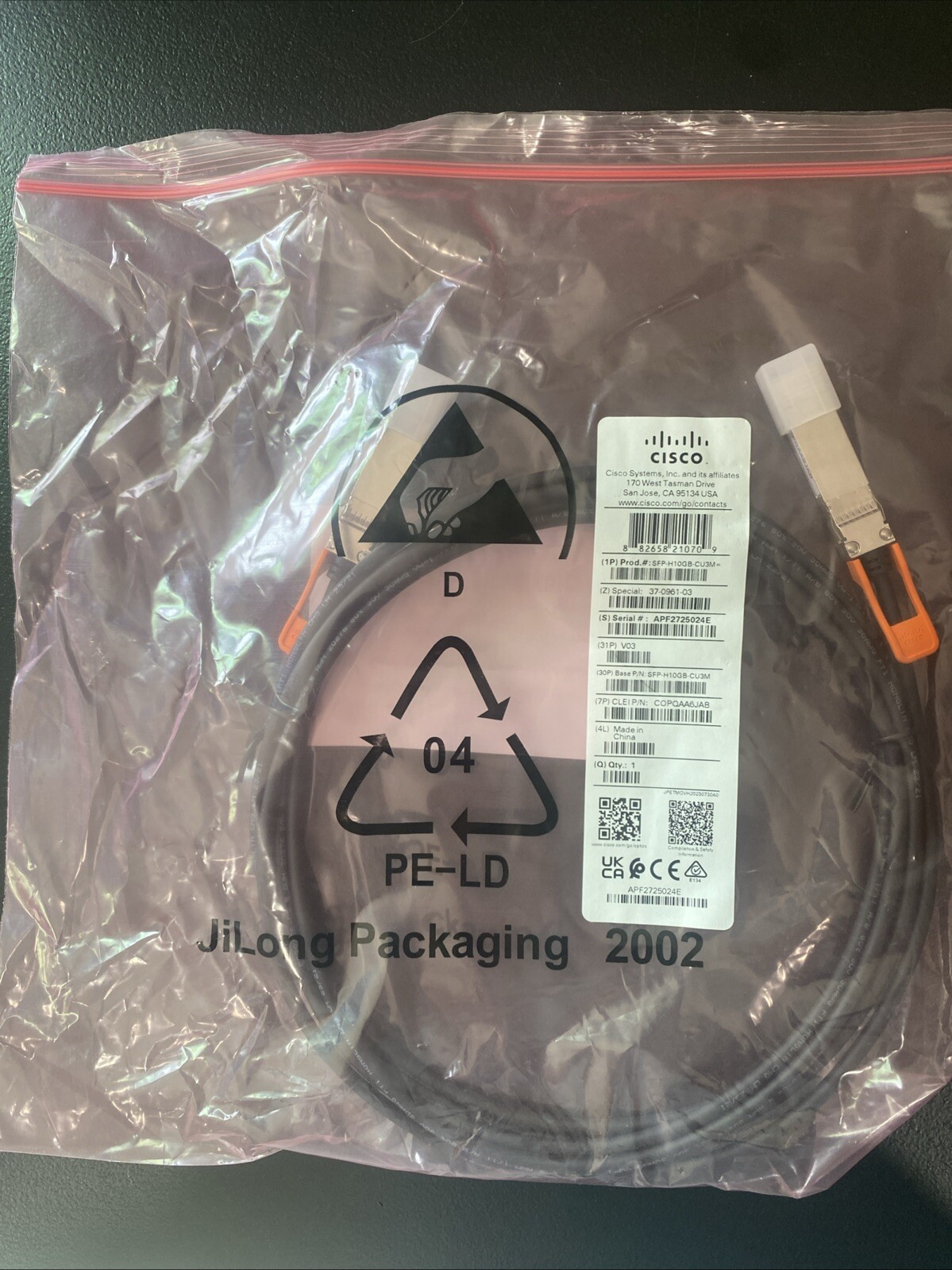 CISCO Genuine SFP-H10GB-CU 3 Meters
