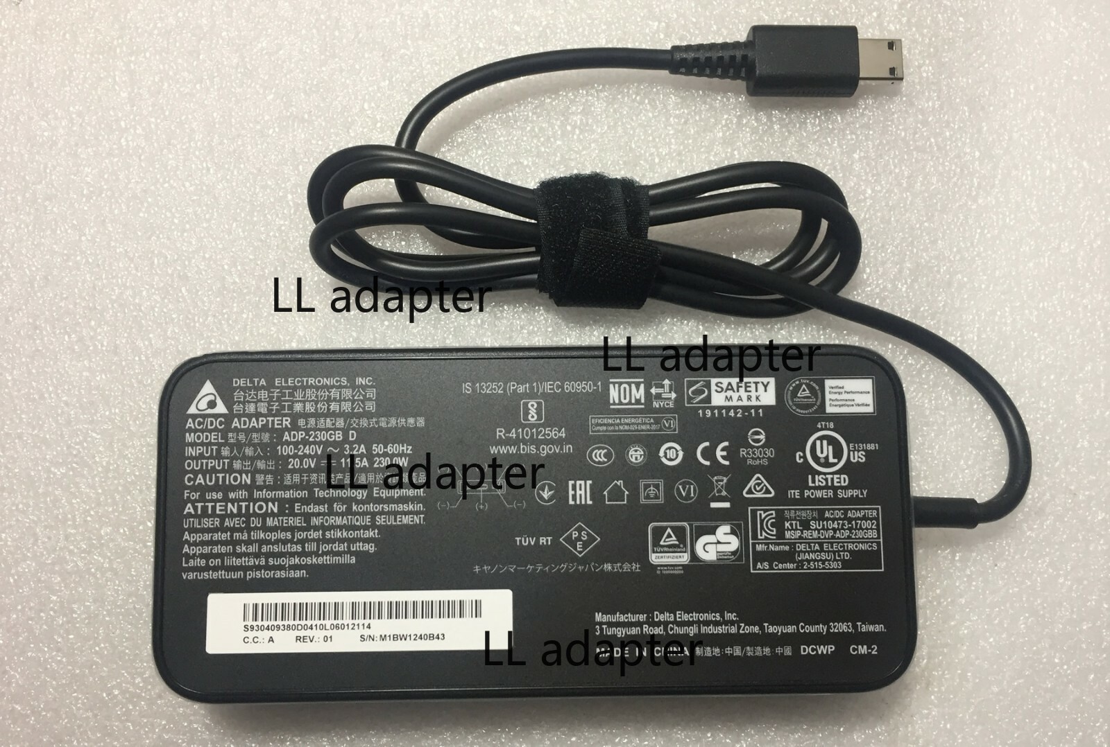 Original Delta 230W 20V 11.5A AC Adapter fr MSI GE66 Raider 10UG-211 ADP-230GB D