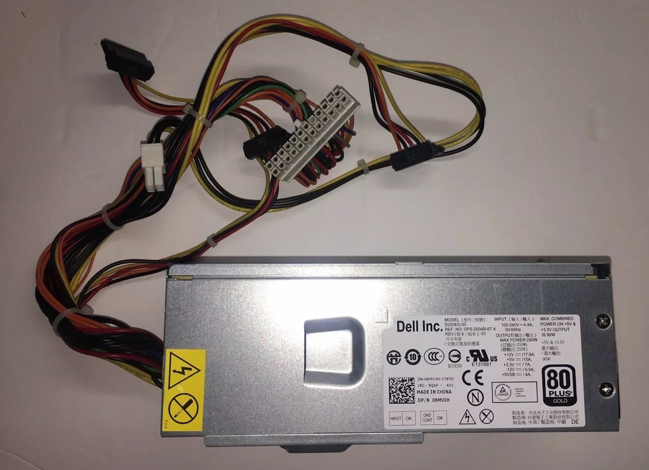 Dell Genuine DT 9010 790 7010 390 3010 Power Supply 250W 6MVJH YJ1JT HY6D2 DY72N
