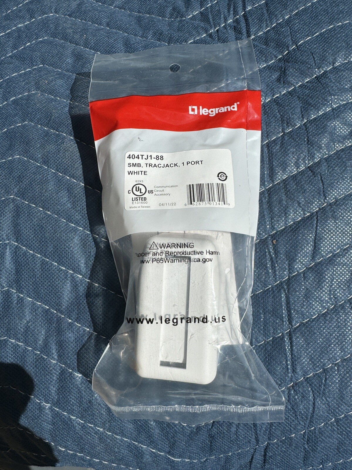 (QTY 20) LEGRAND 404TJ1 Tracjack 1 Port SMB Fog White - FAST SHIPPING