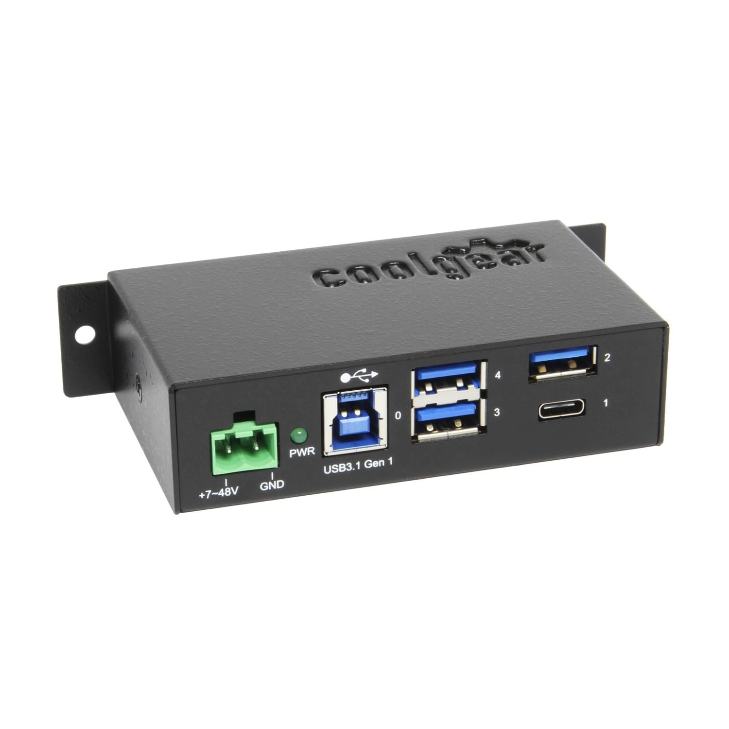 4-Port USB A and USB C 3.1 Gen 1 Hub, SuperSpeed 5 Gb/s, Industrial Metal Enc...