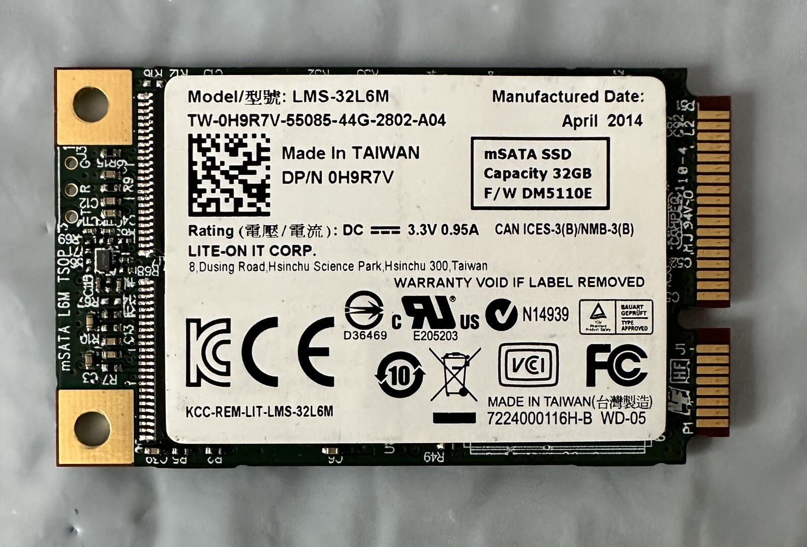 LMS-32L6M PCIe mSATA SSD 32GB LITE-ON IT CORP