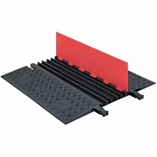 Cable Protector, 1-1/4 in H, 39-7/8 in L, 33-3/8 in W, 5 Channel, Polyurethane,