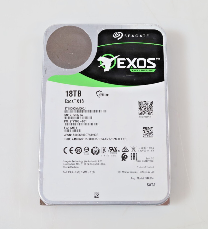 Seagate Exos X18 18TB ST18000NM000J 3.5" 7200RPM SATA Hard Drive