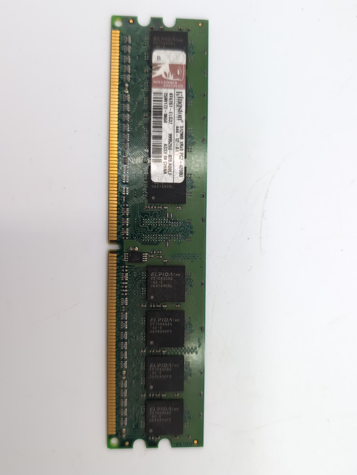 Kingston KF6761-ELG37 is a 512MB DDR2 desktop RAM at 533MHz.(Not Tested)